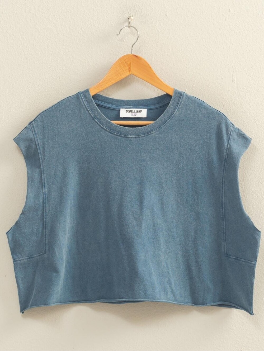 283 | Crew Neck Boxy Seamless Crop Tee Shirt - Navy